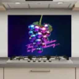 Quote - Neon - Disco - Druiven keuken achterwand spatscherm klein -3d_website