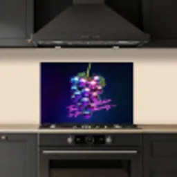 Quote - Neon - Disco - Druiven keuken achterwand spatscherm klein -sfeer1