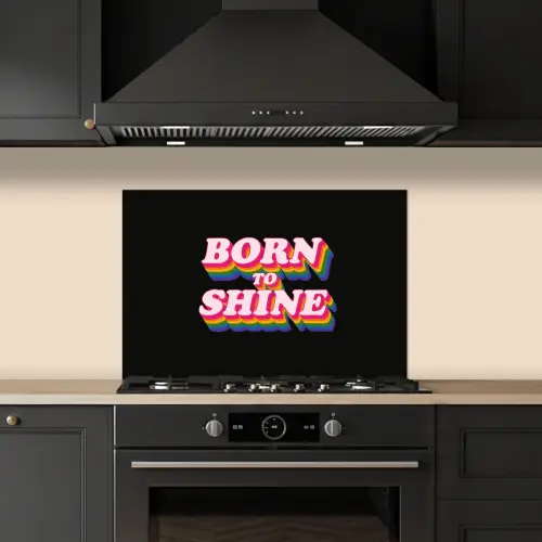 Quote - Regenboog - Roze - Zwart keuken achterwand spatscherm klein -sfeer1