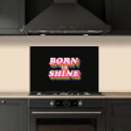 Quote - Regenboog - Roze - Zwart keuken achterwand spatscherm klein -sfeer1