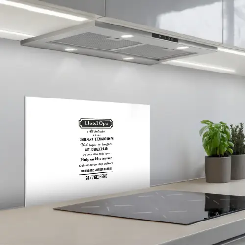 Quotes - Hotel opa - Spreuken - Opa keuken achterwand spatscherm klein -3d_schuin