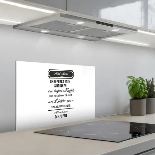 Quotes - Mama - Spreuken - Hotel mama keuken achterwand spatscherm klein -3d_schuin