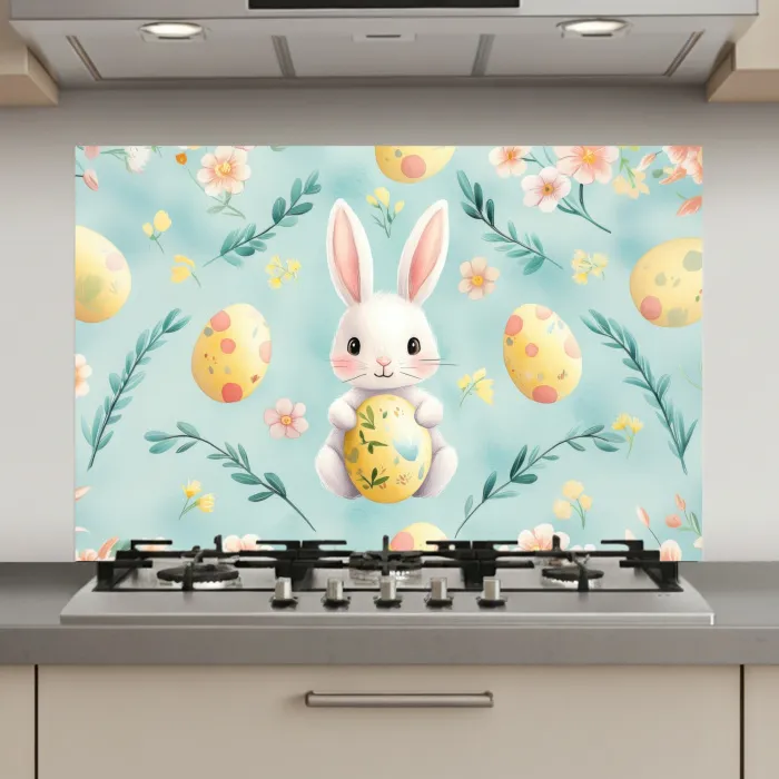 Konijn - Eieren - Takjes keuken achterwand spatscherm klein -3d_website