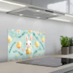 Konijn - Eieren - Takjes keuken achterwand spatscherm klein -3d_schuin