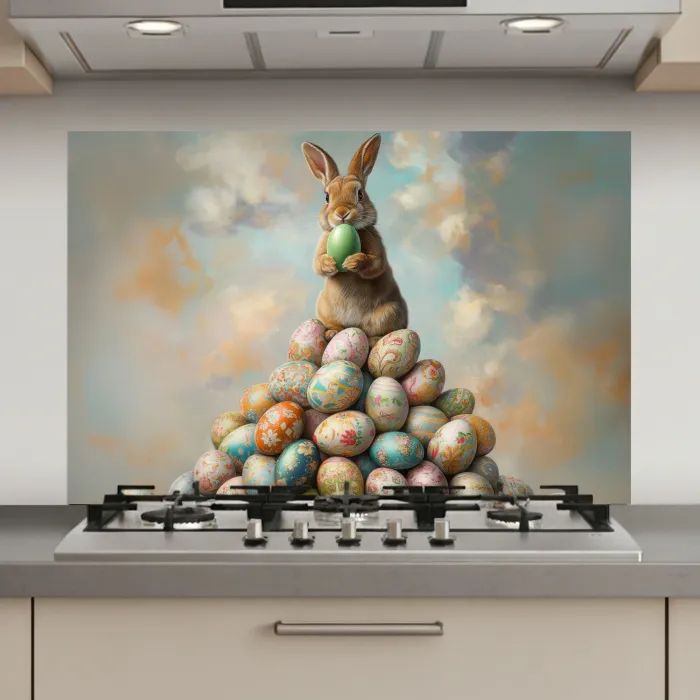 Konijn - Eieren - Kleurrijk keuken achterwand spatscherm klein -3d_website