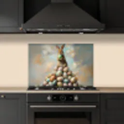 Konijn - Eieren - Kleurrijk keuken achterwand spatscherm klein -sfeer1