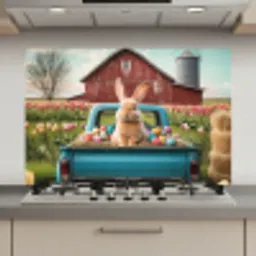 Konijn - Boerderij - Eieren keuken achterwand spatscherm klein -3d_website