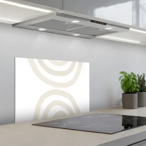 Regenboog - Pastel - Design - Abstract keuken achterwand spatscherm klein -3d_schuin