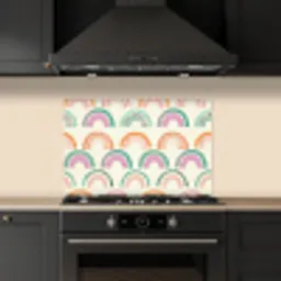 Regenboog - Pastel - Patroon keuken achterwand spatscherm klein -sfeer1