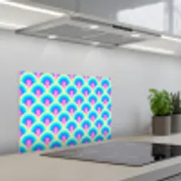 Regenbogen - Waaier - Vrolijk keuken achterwand spatscherm klein 900 -3d_schuin