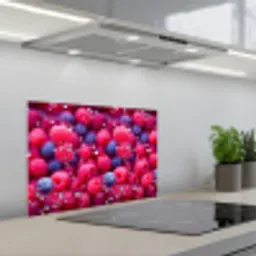 Frambozen - Bessen - Roze - Blauw keuken achterwand spatscherm klein 900 -3d_schuin