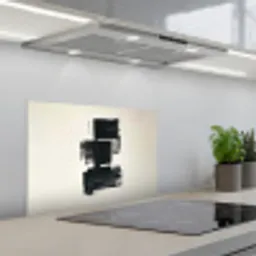 Rechthoeken - Penseelstreken - Abstract - Zwart keuken achterwand spatscherm klein -3d_schuin