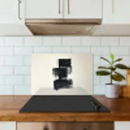 Rechthoeken - Penseelstreken - Abstract - Zwart keuken achterwand spatscherm klein -sfeer2