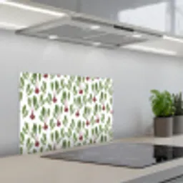 Rood - Bieten - Blad - Patroon keuken achterwand spatscherm klein 900 -3d_schuin