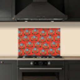 Rood - Disco - Patroon keuken achterwand spatscherm klein 900 -sfeer1