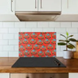 Rood - Disco - Patroon keuken achterwand spatscherm klein 900 -sfeer2