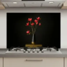 Rode - Bloemen - Vaas keuken achterwand spatscherm klein -3d_website