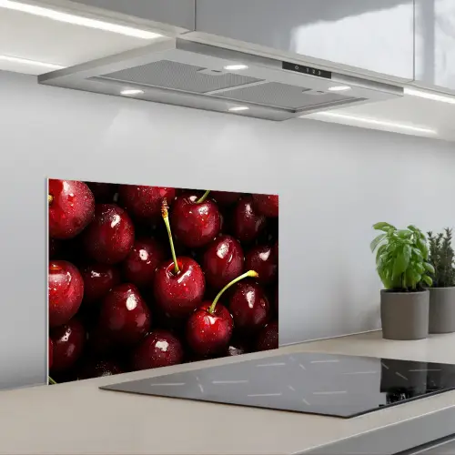 Rood - Fruit - Kersen keuken achterwand spatscherm klein -3d_schuin
