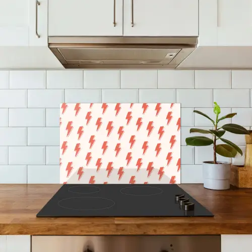 Rood - Bliksem - Roze keuken achterwand spatscherm klein 900 -sfeer2