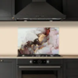 Rood - Marmer - Goud keuken achterwand spatscherm klein -sfeer1