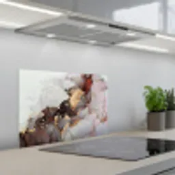 Rood - Marmer - Goud keuken achterwand spatscherm klein -3d_schuin