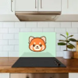 Rode panda - Groen - Cartoon keuken achterwand spatscherm klein -sfeer2