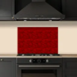 Rood - Patroon - Bloemen keuken achterwand spatscherm klein 900 -sfeer1