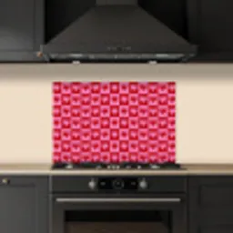 Rood - Roze - Schaakbord - Valentijn keuken achterwand spatscherm klein -sfeer1