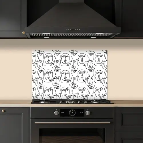 Herhaling - Gezichten - Expressie keuken achterwand spatscherm klein 900 -sfeer1