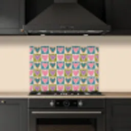 Retro - Kleuren - Patroon - Hartjes keuken achterwand spatscherm klein 900 -sfeer1