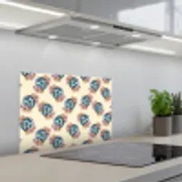 Retro - Disco - Bloemen - Discobal keuken achterwand spatscherm klein 900 -3d_schuin
