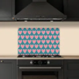Retro - Hartjes - Patroon keuken achterwand spatscherm klein 900 -sfeer1