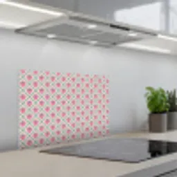 Retro - Ruit - Hartjes - Patroon keuken achterwand spatscherm klein 900 -3d_schuin