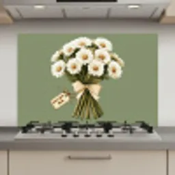 Lint - Boeket - Groen - Quote keuken achterwand spatscherm klein -3d_website