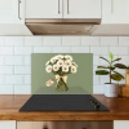 Lint - Boeket - Groen - Quote keuken achterwand spatscherm klein -sfeer2