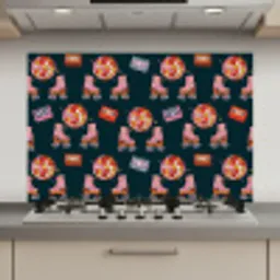 Rolschaatsen - Patroon - Disco keuken achterwand spatscherm klein 900 -3d_website