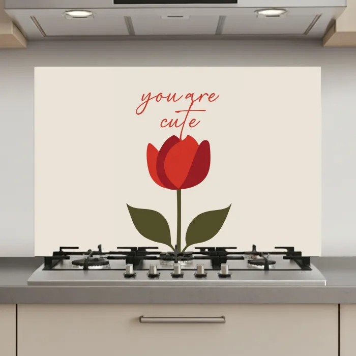 Roos - Rood - Bloem - Valentijn keuken achterwand spatscherm klein -3d_website