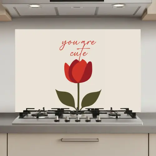 Roos - Rood - Bloem - Valentijn keuken achterwand spatscherm klein -3d_website