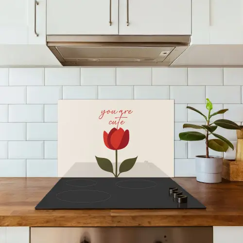 Roos - Rood - Bloem - Valentijn keuken achterwand spatscherm klein -sfeer2