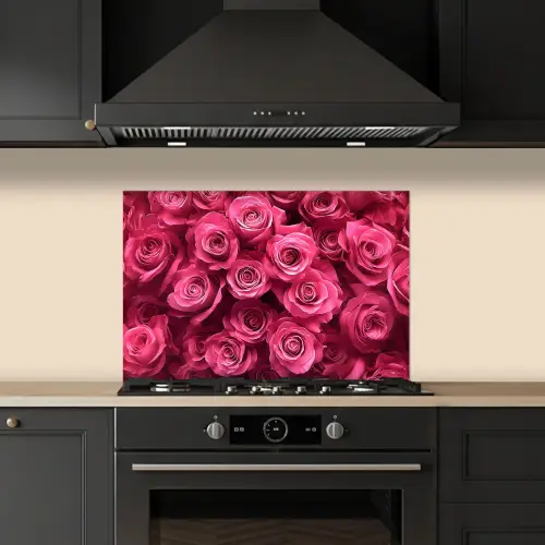 Rozen - Pink - Bloem keuken achterwand spatscherm klein -sfeer1
