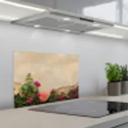 Rozen - Muur - Vintage keuken achterwand spatscherm klein -3d_schuin