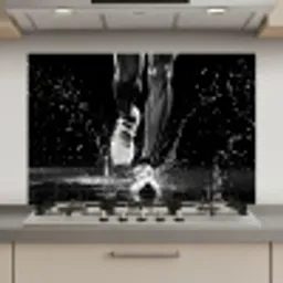 Hardloopschoenen - Rennen - Druppels - Zwart keuken achterwand spatscherm klein -3d_website