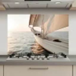 Zeilboot - Zee - Beige - Zon keuken achterwand spatscherm klein -3d_website