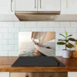Zeilboot - Zee - Beige - Zon keuken achterwand spatscherm klein -sfeer2