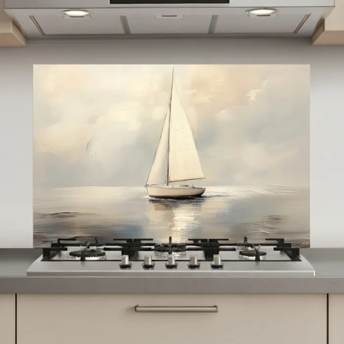 Zeilschip - Zee - Bewolkt keuken achterwand spatscherm klein -3d_website