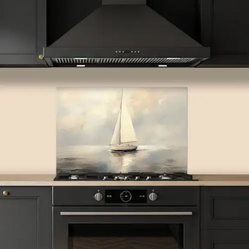 Zeilschip - Zee - Bewolkt keuken achterwand spatscherm klein -sfeer1
