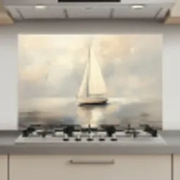 Zeilschip - Zee - Bewolkt keuken achterwand spatscherm klein -3d_website