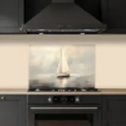 Zeilschip - Zee - Bewolkt keuken achterwand spatscherm klein -sfeer1