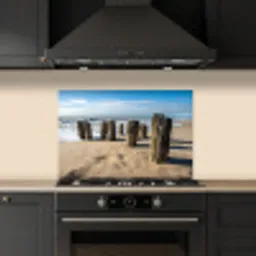 Zand - Strand - Paal - Water - Zomer keuken achterwand spatscherm klein -sfeer1