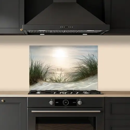 Zand - Gras - Zon keuken achterwand spatscherm klein -sfeer1